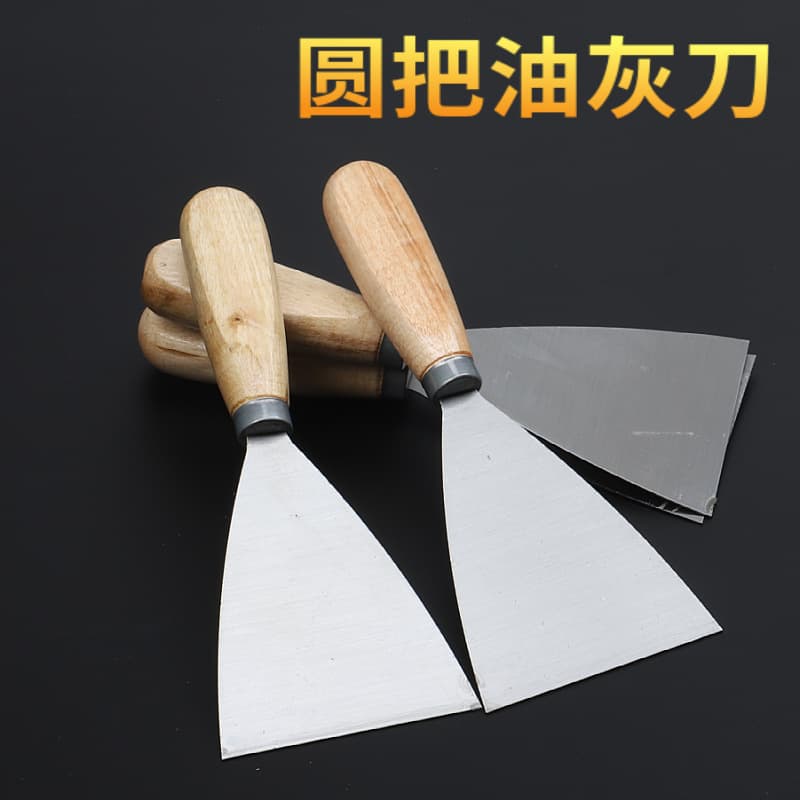 Factory Wholesale Round Handle Putty Knife Paint Cleaning Scraper Plastering Putty Knife Cleaning Wood Handle Putty Knife