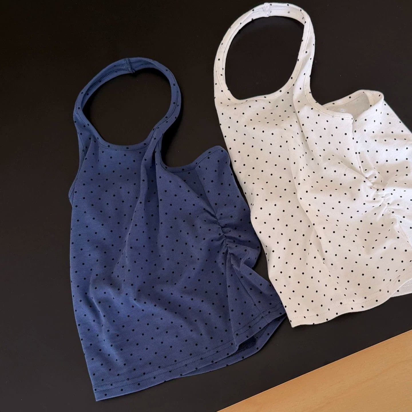 Girls Summer Halter Vest 2026 New Fashionable Polka Dot Baby Fashionable Suspender Children's Thin Breathable Top