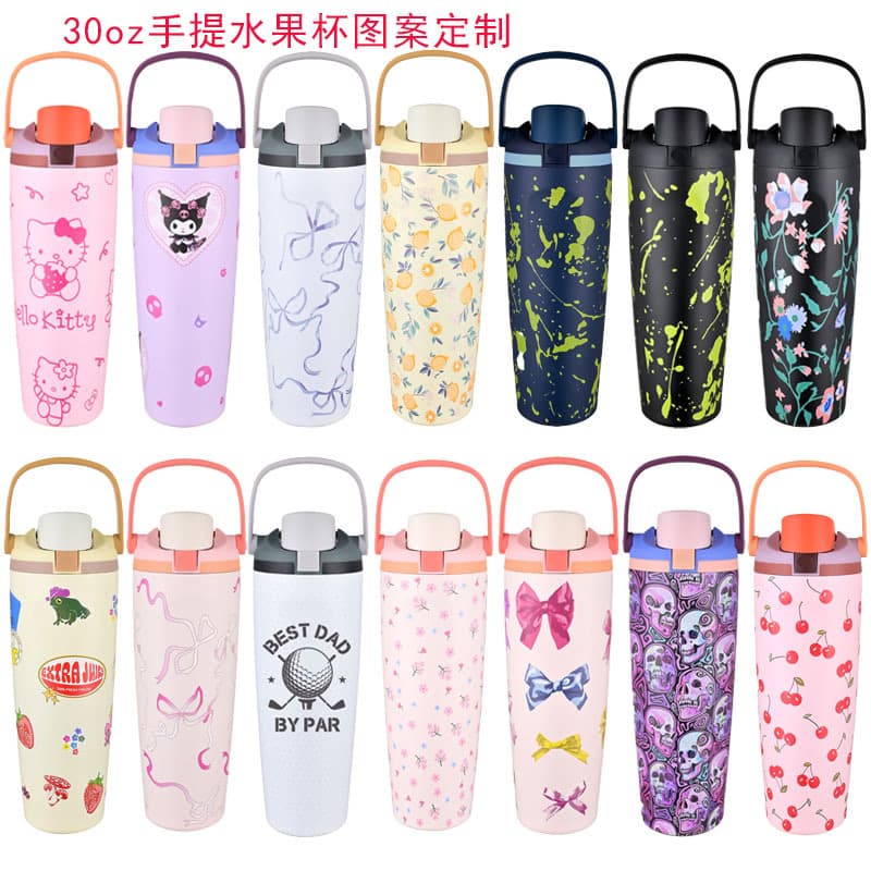 Cross-border popular owala thermos cup outdoor sports backpack kettle 304 stainless steel cartoon portable double drinking cup