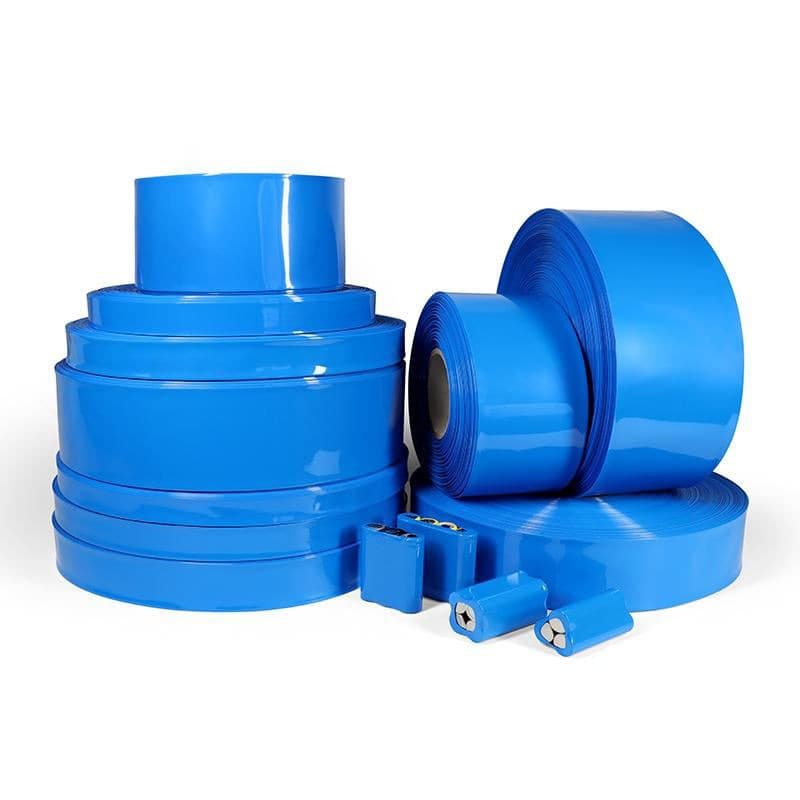 Custom Wholesale PVC Lithium Battery Heat Shrink Film Flame Retardant Insulating Heat Shrink Film Sealing Film Blue Battery Sleeve Film