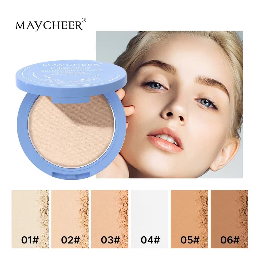 Cross-border Exclusive Meixier Concealer Setting Powder Compact 8 Shades Natural for Oily and Dry Skin Oil Control Setting Powder Long-lasting Waterproof
