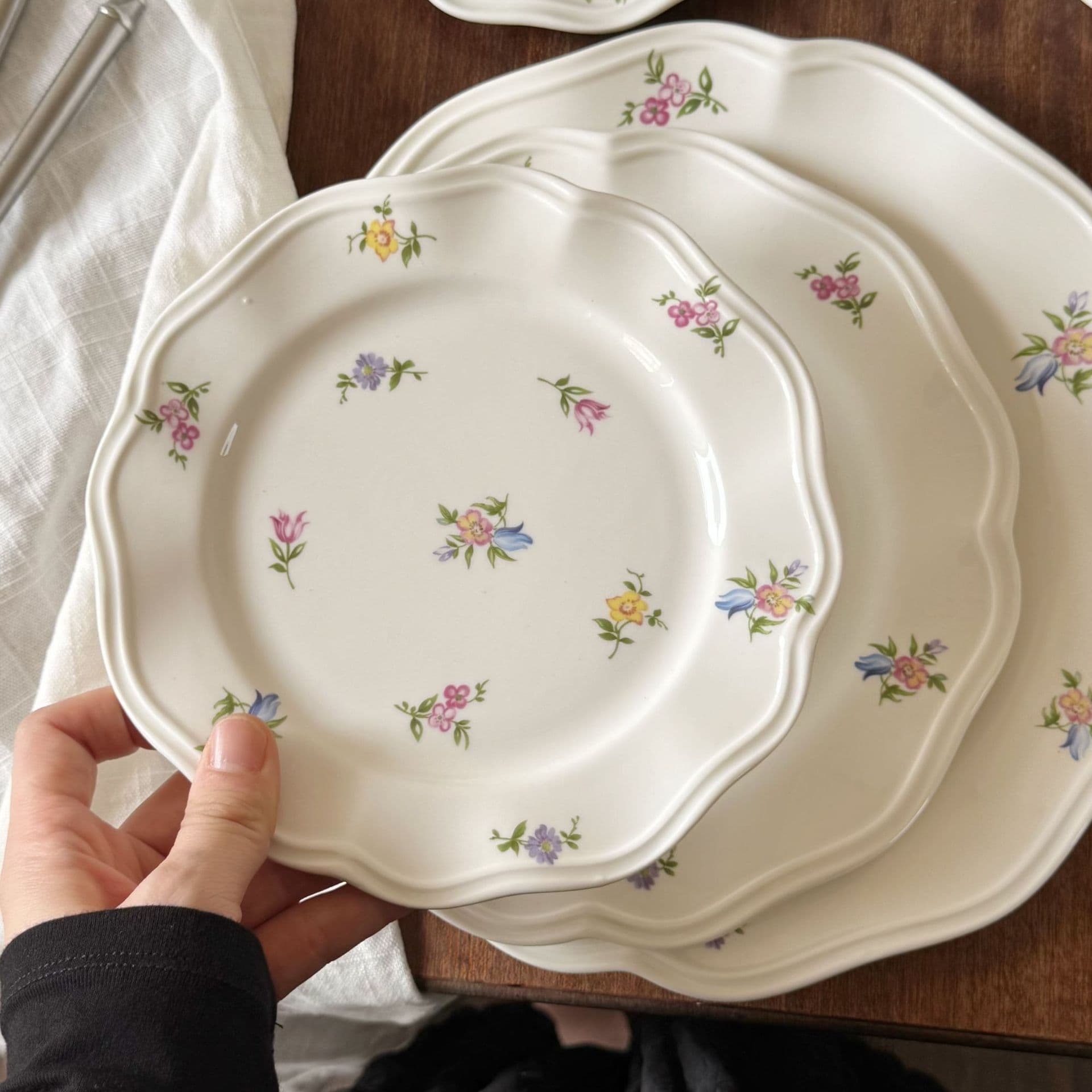 French Garden Floral Ceramic Tableware Ceramic Plate Ceramic Bowl Coffee Cup and Saucer Deep Plate Pasta Plate Dessert Plate Dinner Plate