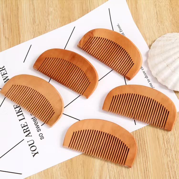 $2 store wooden combs, individually packaged solid wood mini scalp combs