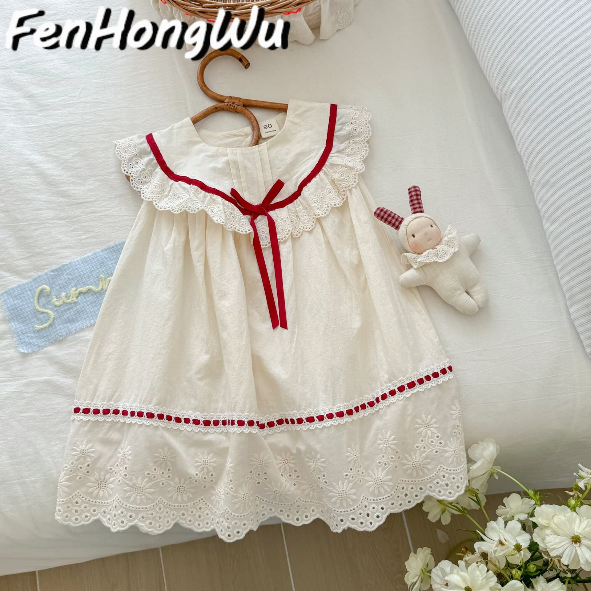 [Pink House] Girls Dress Summer Dress Summer New Style Lace Children's Princess Dress Summer Baby Girl
