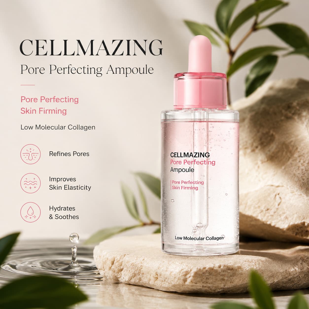 Cross-border Pore Perfecting Ampoule Collagen Serum Fades Fine Lines and Tightens Pores