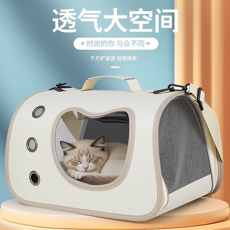 New Portable Pet Carrier Bag, Foldable Dog Carrier, Breathable Large-Capacity Backpack for Cats, Suitable for Car Use, Single-Shoulder Handbag