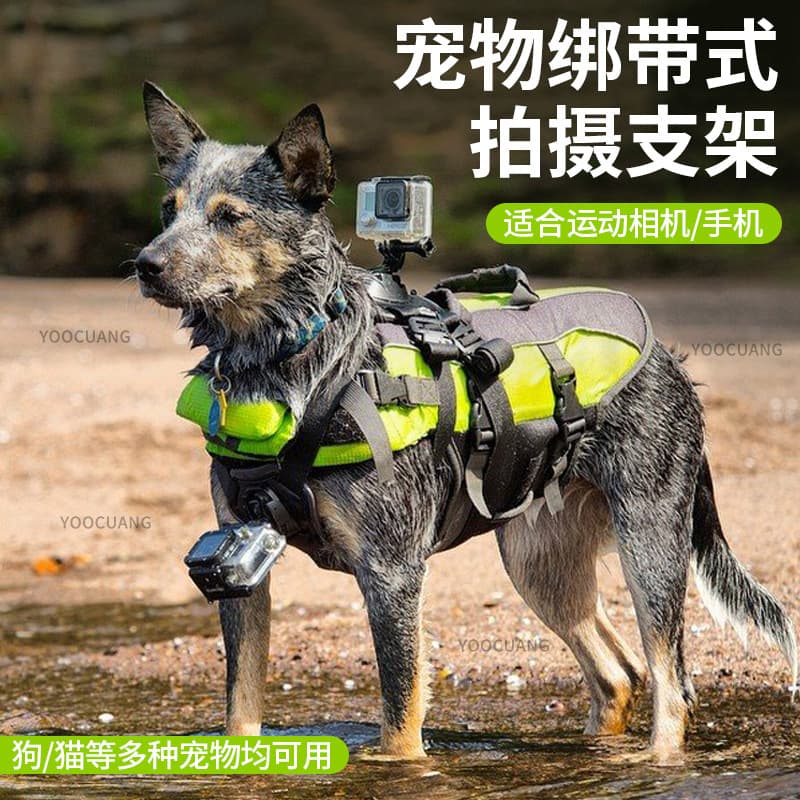 GoPro Accessory Fetch Dog Mount, DJI Action Camera Dog Harness Chest Strap, Pet Perspective Shooting