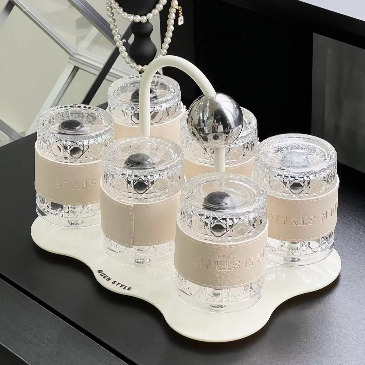 Luxury Cup Set for Home Use, Cream-Colored Style Tea Cups for Hosting Guests, High-End Relocation Gift