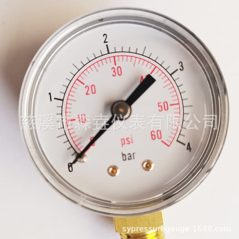 Cixi Source Factory Stock 50MM Black Iron Case Pressure Gauge 0-4BAR 0-60PSI American Standard NPT Thread