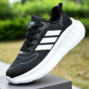 Thick Sole Running Shoes 2026 New Spring Summer Men's Casual Shoes Korean Style Flying Weave Mesh Breathable Running Shoes