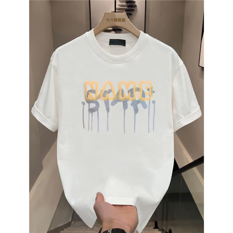 Summer New Simple Letter Print Short Sleeve T-Shirt Men and Women Ins Trendy Brand Loose Couple Casual Versatile Short T-Shirt