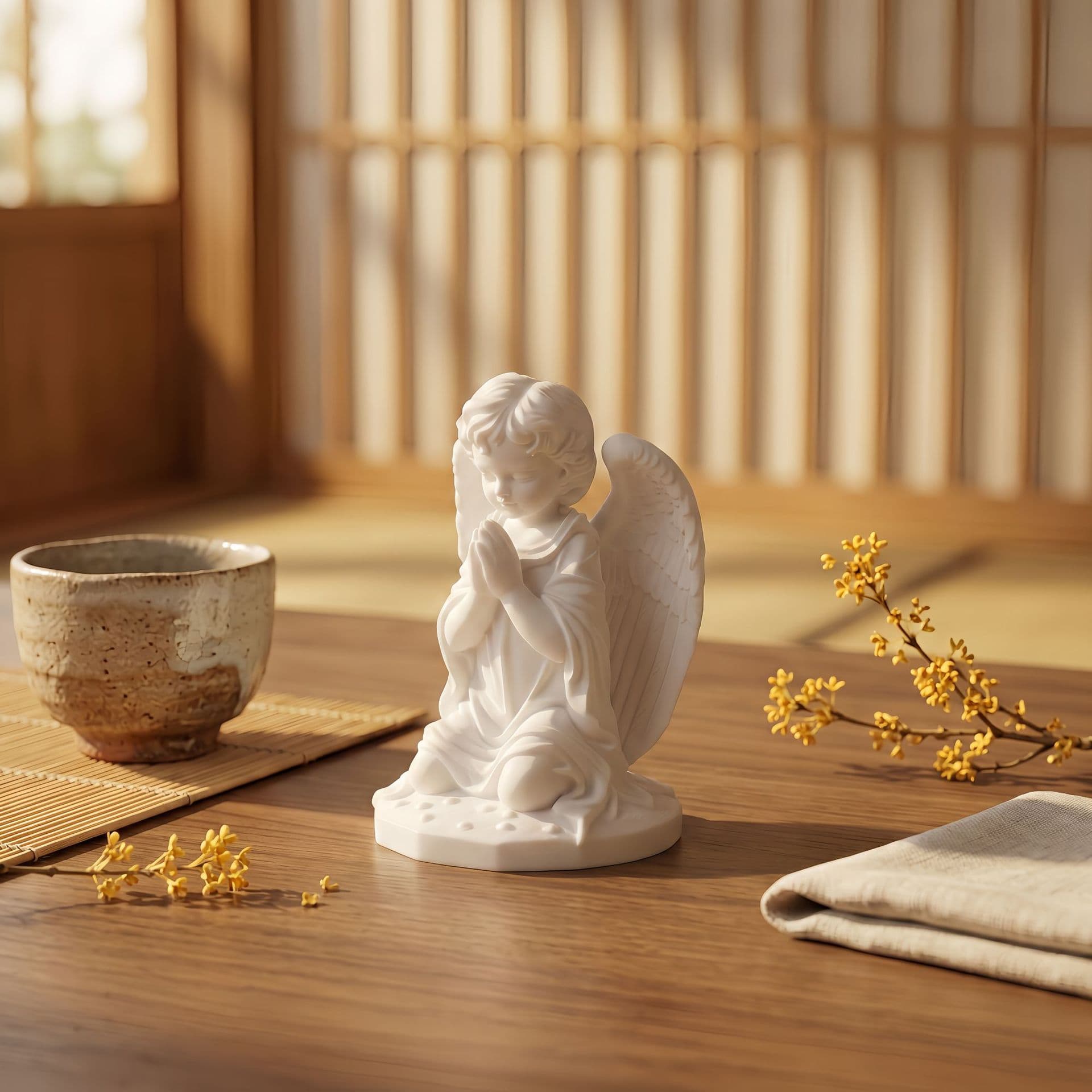 Cross-border 3D Printed Cute Prayer Angel Ornament European Home Desktop Decoration Factory Wholesale