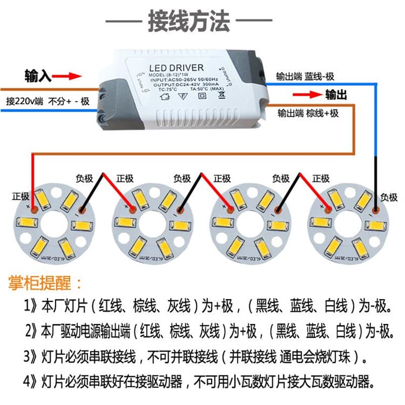 LED dining room pendant light source driver accessory 5W 35mm light core LED beads bulb 5W 44mm repair light board