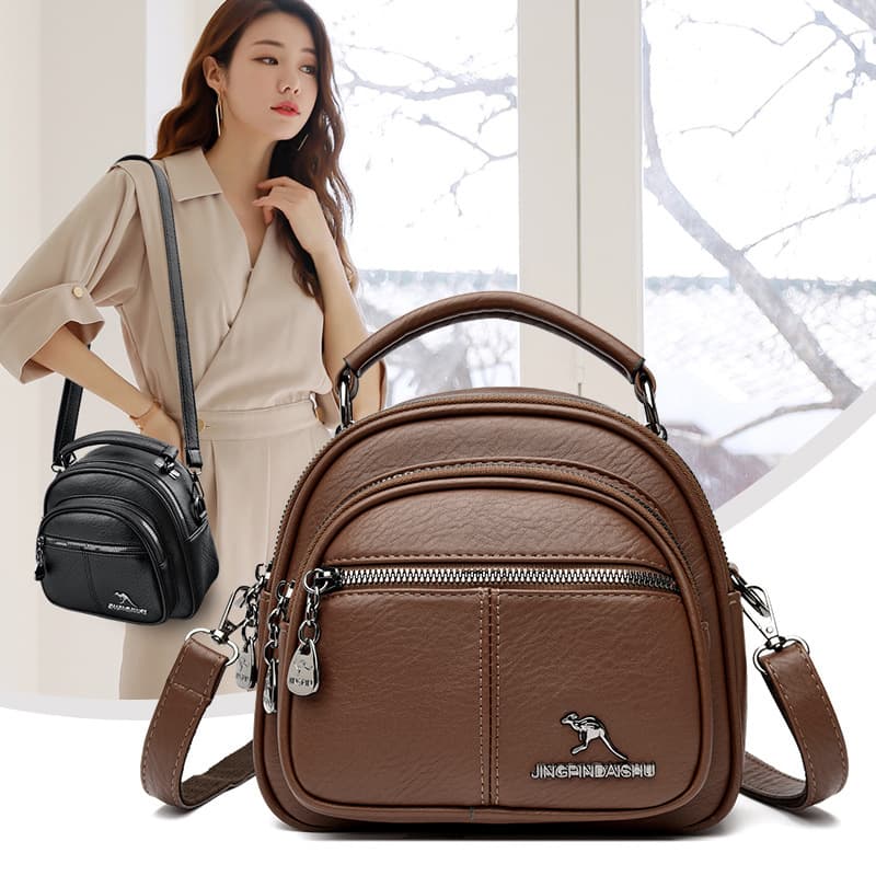 Middle-Aged and Elderly Handbag for Mom 2026 New Fashion Simple Multi-Layer Shoulder Crossbody Bag Large Capacity Small Bag for Women