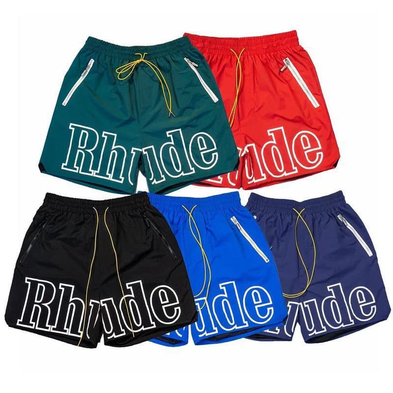 Cross-border European and American trendy brand RHUDE letter 3M reflective casual sports shorts for men and women, American high-street beach pants