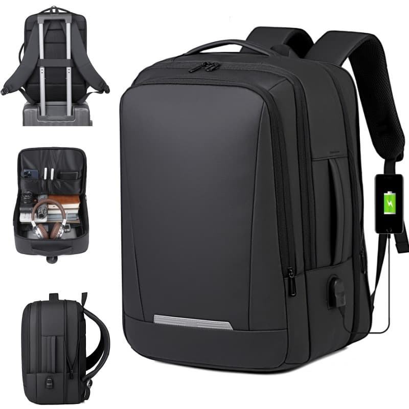 Business Casual Simple Backpack Men's Laptop Backpack Waterproof and Wear-Resistant High-End Commuter Travel Backpack