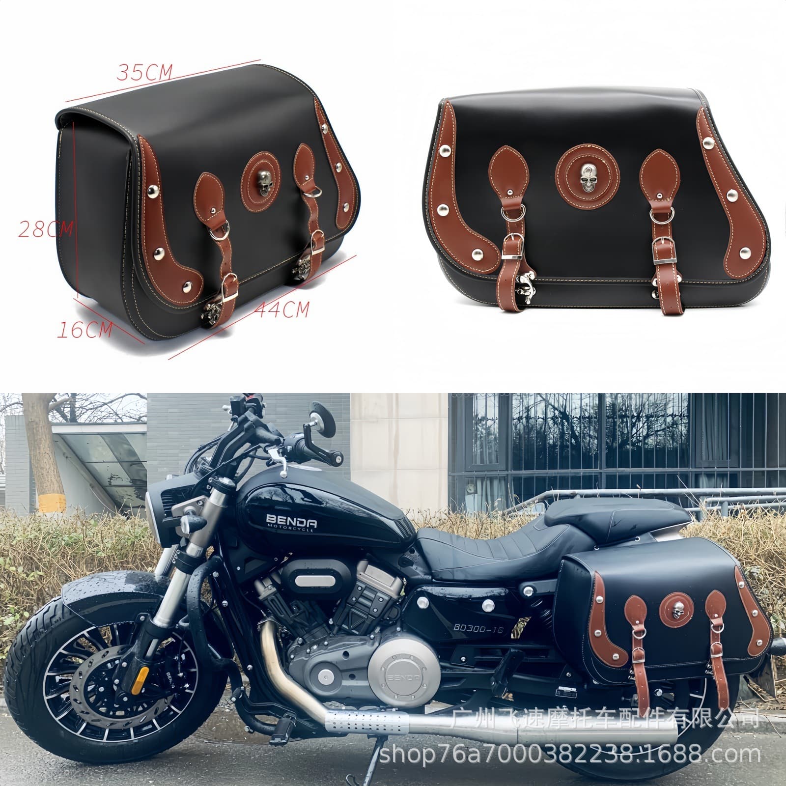 Benda Chinchilla Gray Stone 300 Saddlebag Cruiser Motorcycle Retro Side Bag Touring Travel Motorcycle Riding Bag