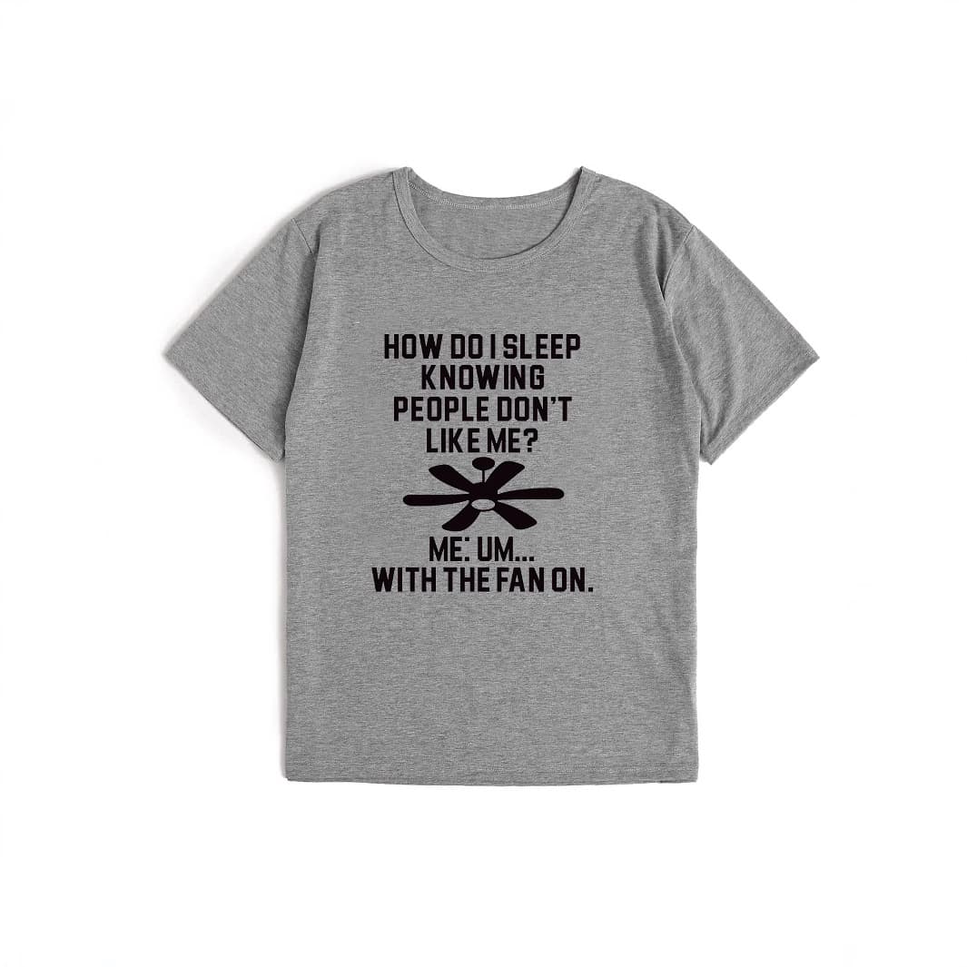 How Do I Sleep Knowing Summer Round Neck Letter Print Short Sleeve Women's T-Shirt Wholesale
