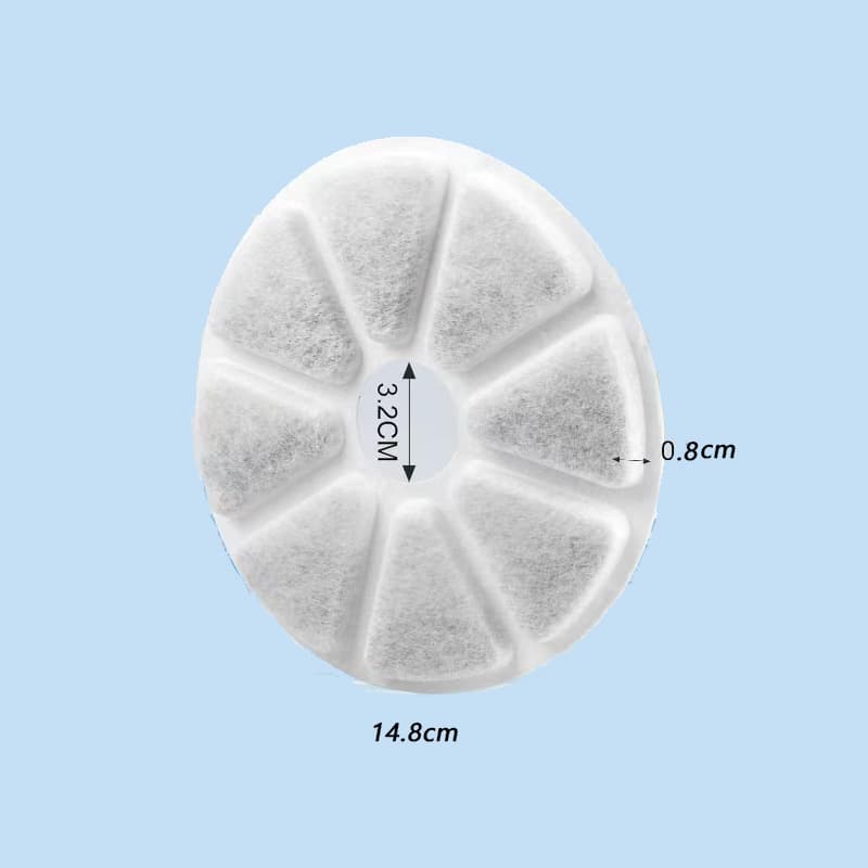 Pet Water Fountain Round Filter Pad, Small Flower Water Fountain Filter Pad, Activated Carbon Filter Cartridge for Cat and Dog Fountain