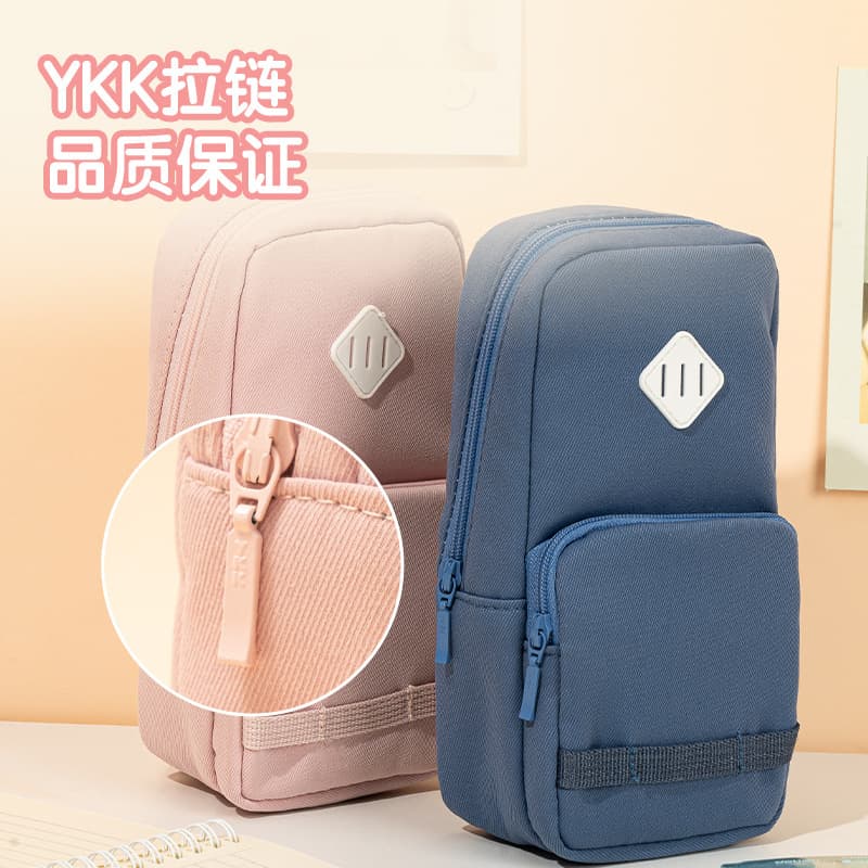Deli Stationery Pencil Case Multi-Purpose Composite Pencil Pouch Pastel Diary Pencil Box Style Student Transparent Stationery Bag with Compartments