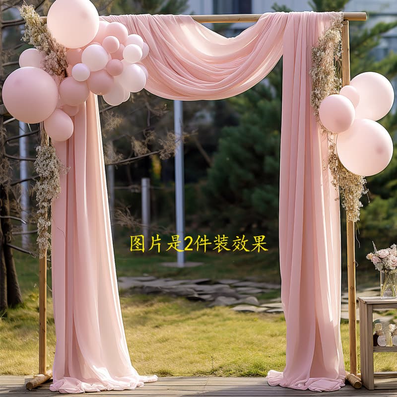 Outdoor Canopy Lawn Wedding Photography Prop Background Venue Decoration Pearl Chiffon Fabric