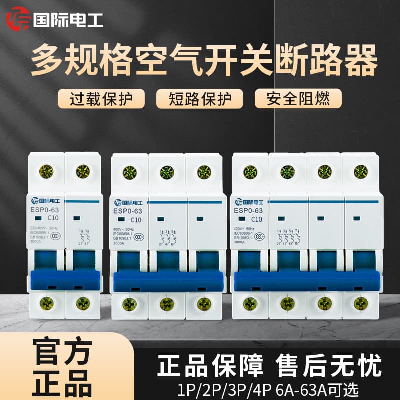 TEP International Electrician Household Miniature Circuit Breaker 2P 63A Compact Micro Leakage Protection 1P+N 16A Air Switch