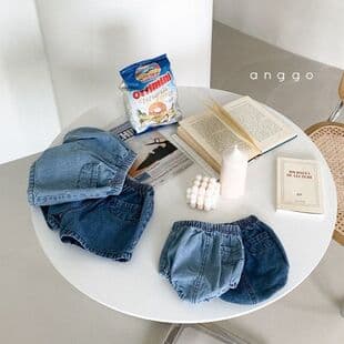 Summer Baby Toddler Shorts, Outer Wear, Infant Shorts with Back Pocket, Denim Baby Pants, Extra Small Cotton
