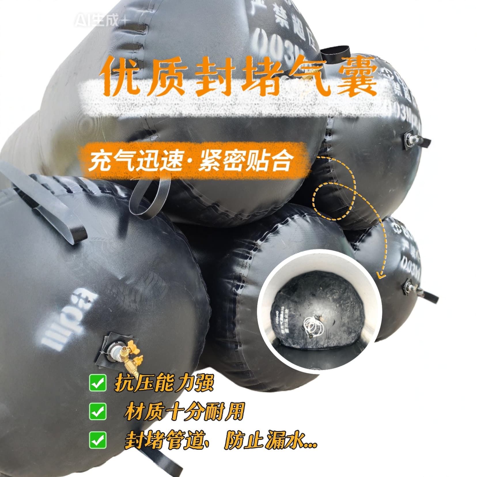 Manufacturer Wholesale Pipeline Sealing Airbag, Municipal Sewer Rain-Sewage Separation Dredging Sealing Airbag