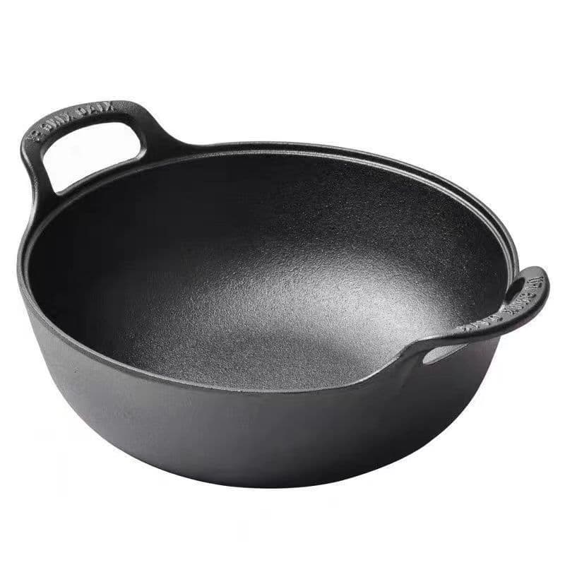 Cast Iron Ingot Pot with Thickened Double Handles, Versatile Home Non-Stick Stew/Soup/Stir-Fry/Fry Pan