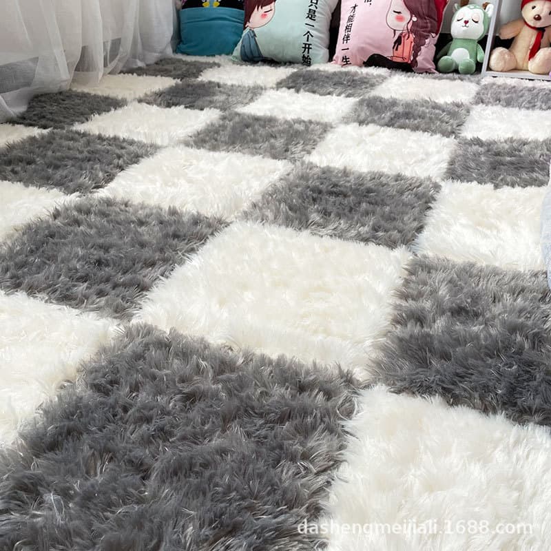 Bedroom bedside carpet full floor splicing floor mat living room tatami internet celebrity same style plush floor mat wholesale