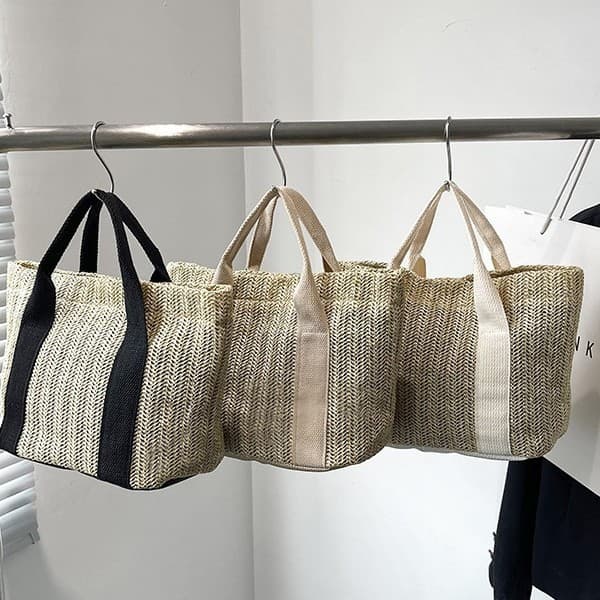 Cross-border Straw Woven Bag Large Capacity Summer Bag Women's Versatile Shoulder Crossbody Bag Fresh Travel Beach Bag