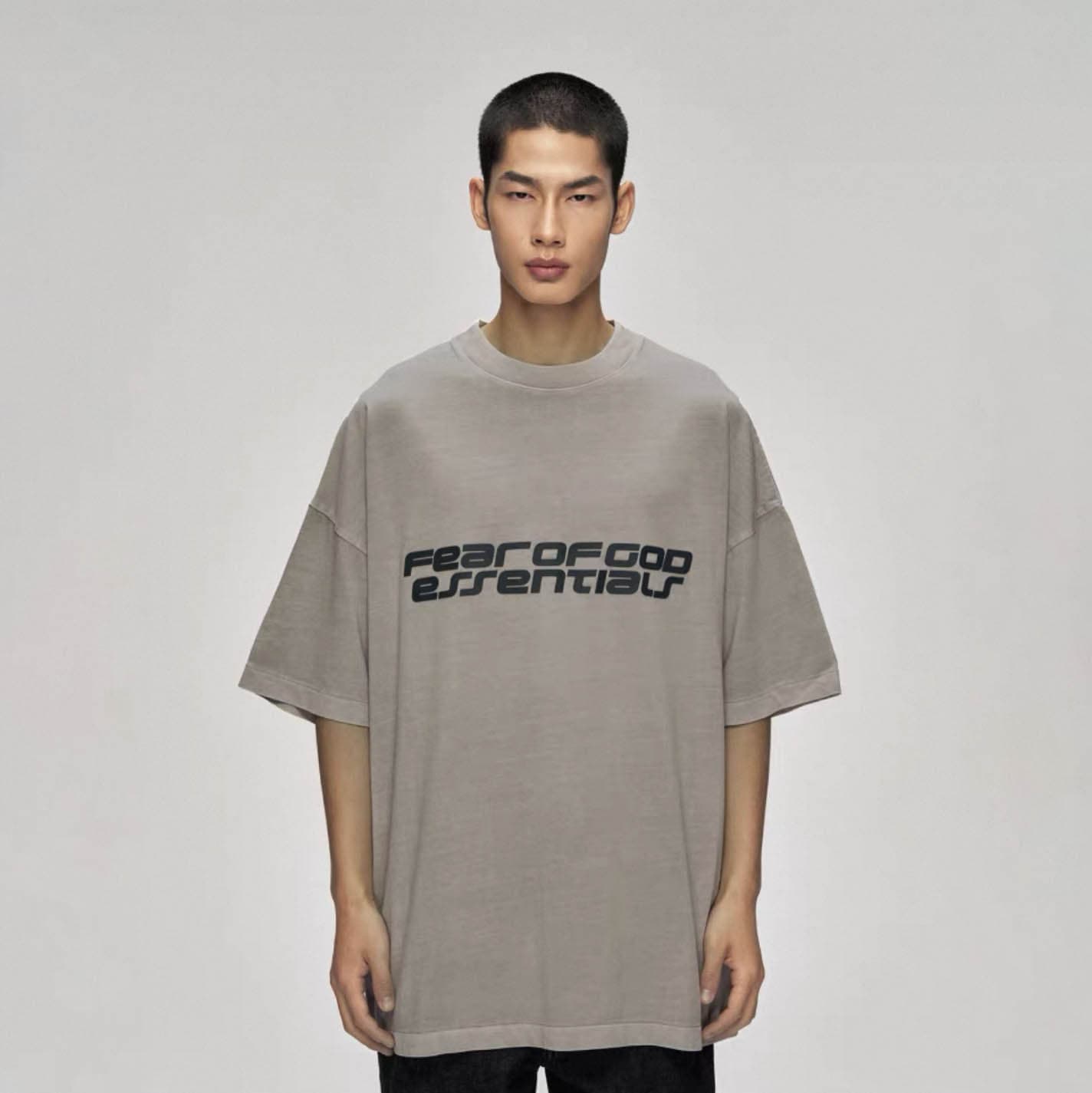 26 New FOG STACK Fuxin ESSENTIALS Pure Cotton High Street Loose Trendy Brand Printed Couple Short-Sleeve T-Shirt