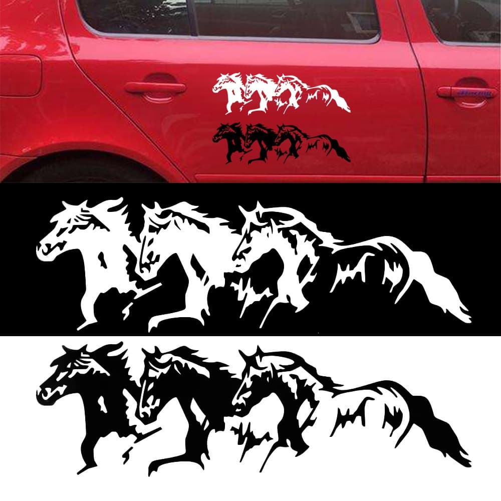 Horse Car Sticker Running Horse Galloping Horse Car Decal Three Horses Car Sticker Decal B035