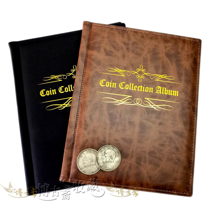 English Version PU Leather 200 Silver Coin Collector's Album for 41mm Diameter Silver Coins