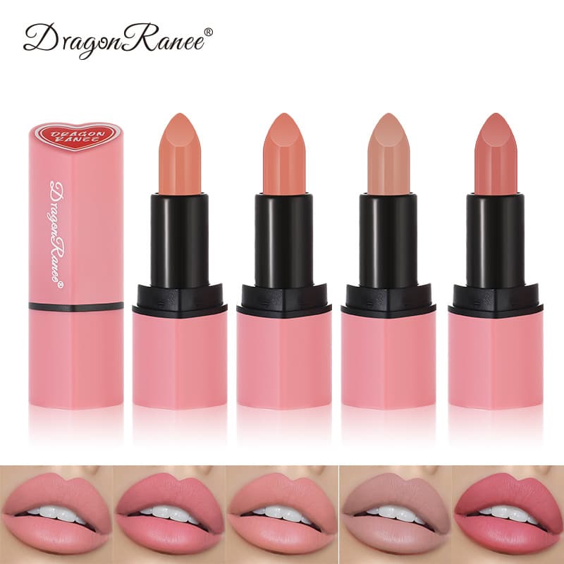 DragonRanee Cross-border Heart-shaped Lipstick Waterproof Non-stick Cup Matte Velvet Nude Lipstick Foreign Trade