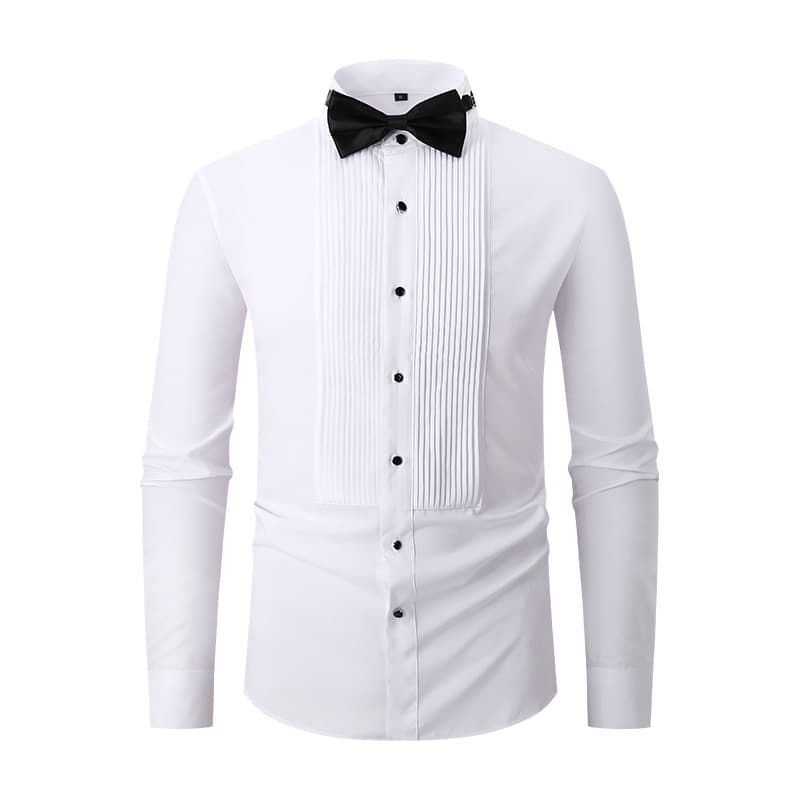 Cross-border Hot Selling Formal White Long-Sleeve Tuxedo Shirt for Men, Wedding Shirt, Big Size Men's Clothing, Best Man Suit Wholesale