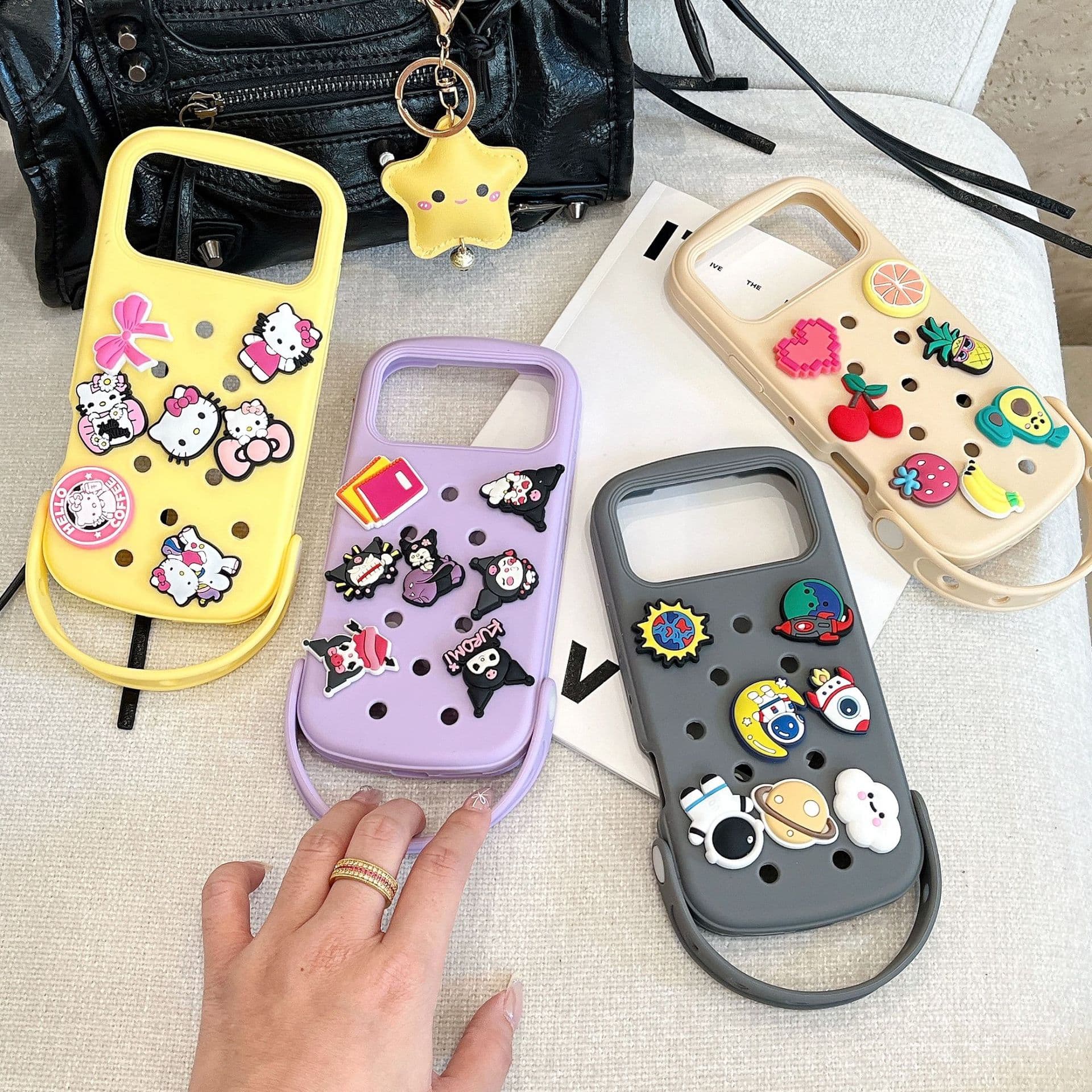 For iPhone 17 Pro Max Slipper Shoe Charms Phone Soft Case Theme Figurine DIY Accessories Drop-Resistant Protective Cover