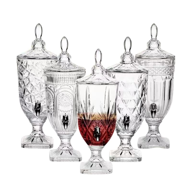 Glass Juice Dispenser Nordic Style Commercial Hotel Self-service Milk Jug Beverage Jar Cold Drink Pitcher Beer Keg