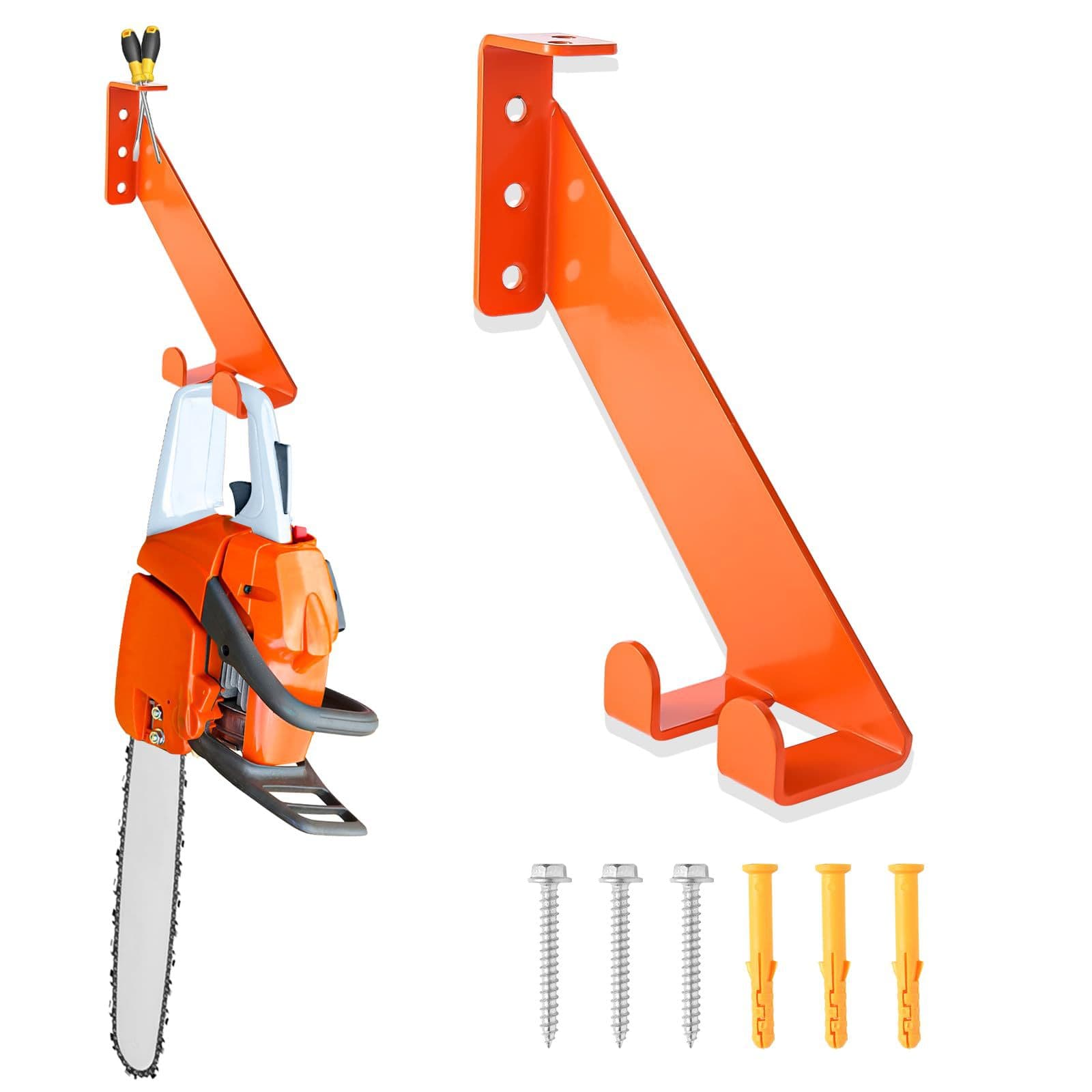 3-in-1 Chainsaw Stand, 10-inch Heavy Duty Chainsaw Wall Mount, Chainsaw Accessories and Tools Heavy Duty Rack Storage and Organization