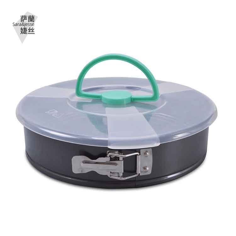 24-26-28cm cake mold with lid portable plastic lid + lock cake plate non-stick bread baking tray