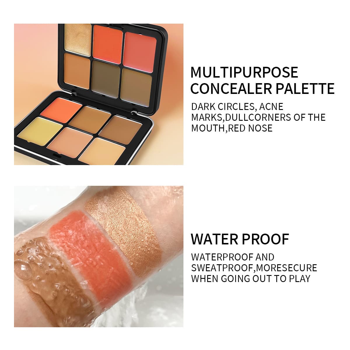 CARLA SECRET Cross-border 12-color Iron Box Concealer & Contour Palette Waterproof 3D Natural Face Highlighting Concealer
