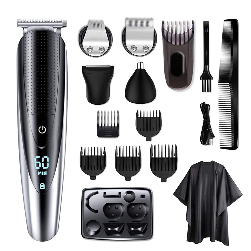 Men's Grooming Kit Multi-Blade Hair Trimmer Body Hair Trimmer Beard Razor Nose Hair Trimmer Rechargeable Waterproof Stainless Steel