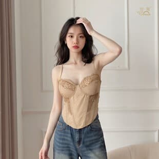Designer Niche Slim Fit Camisole for Women Spring and Summer New Lace Tube Top Vest Pure Desire Style Wrap Top 8708A