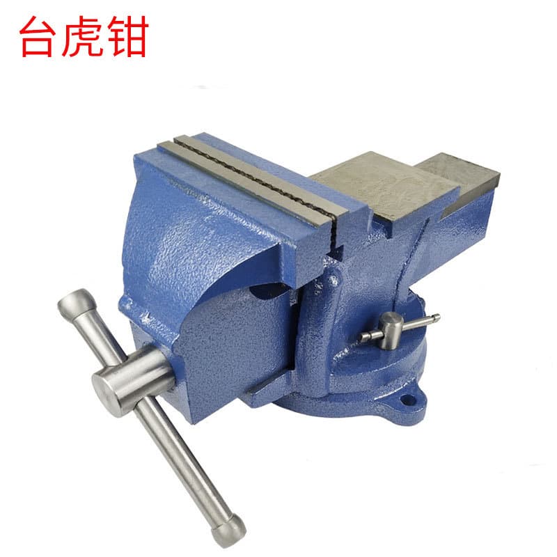 Bench vise manufacturer, heavy-duty flat-jaw bench vise, French household vise, Visee American style adjustable bench vise with anvil.