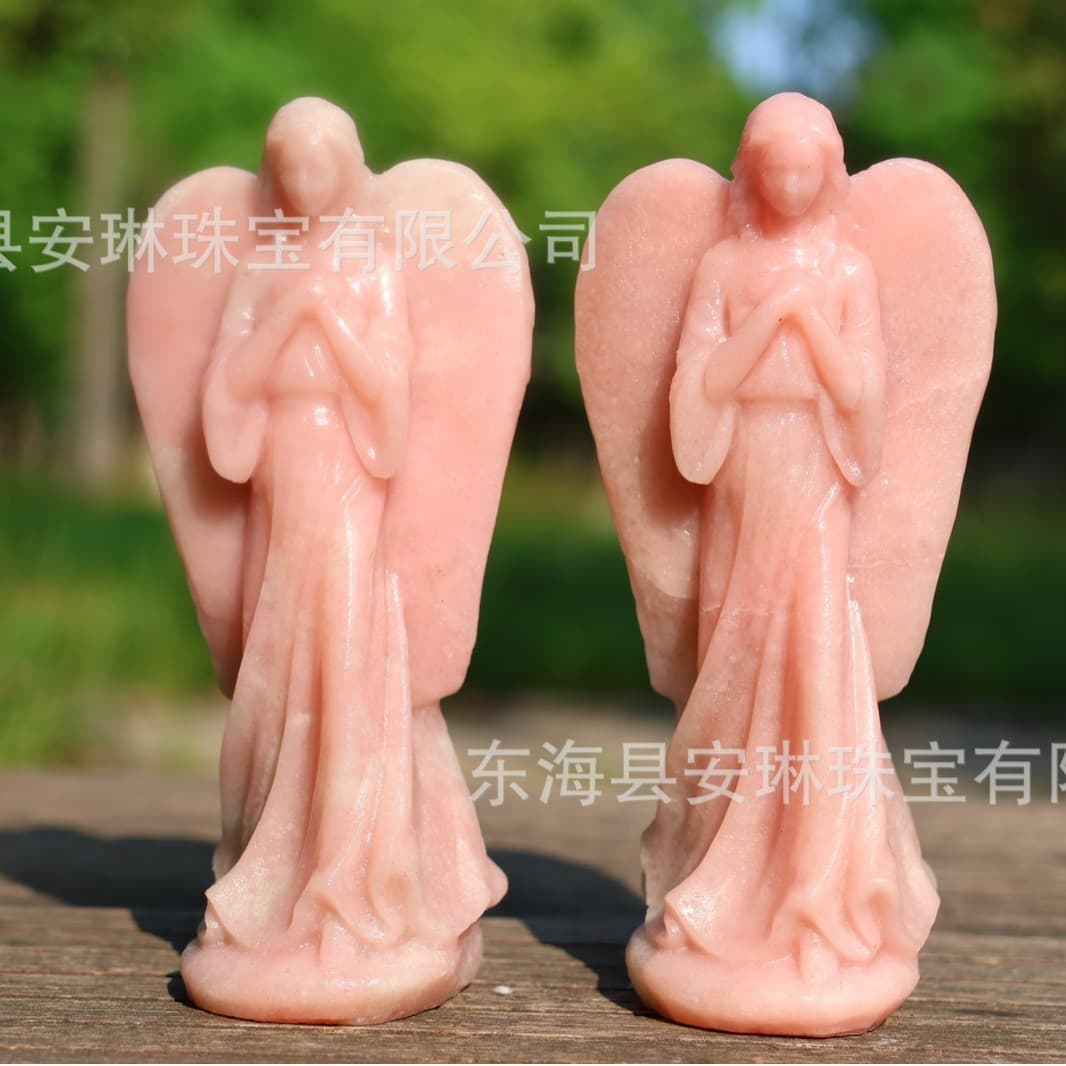 Factory direct natural crystal carved powder Aobao angel figurine crystal crafts gift decoration