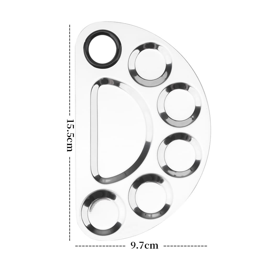 Stainless Steel Foundation Nail Art Ring Palette Professional Makeup Concealer Mixing Palette Spatula Full Set
