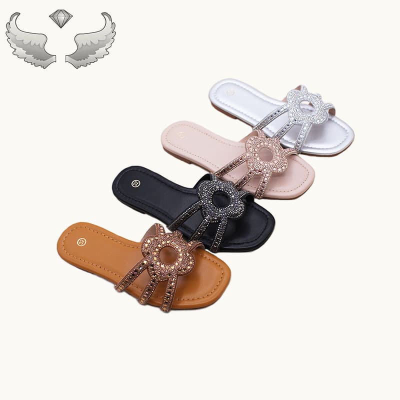 Foreign trade spot rhinestone comfortable, fashionable and versatile slippers, medium and large children's slippers Children's Slippers