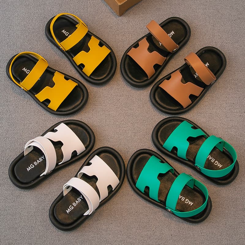2025 New Summer Sandals for Kids, Boys and Girls, Soft Sole Non-Slip Toddler Baby Velcro Beach Shoes Fashion