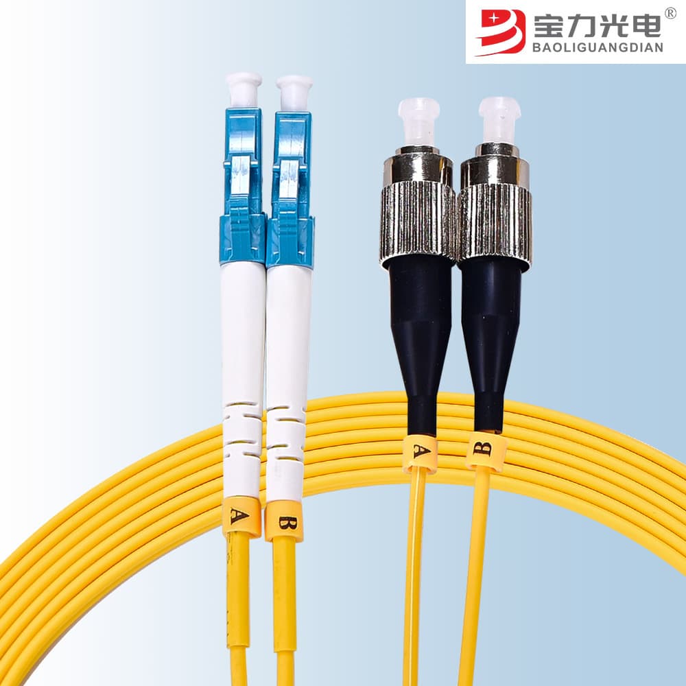 Baoli Optoelectronics Low Smoke Zero Halogen Telecom Grade Single-mode Dual-core LC-FC Small Form Factor to Round 2.0 Pigtail Fiber Optic Patch Cord