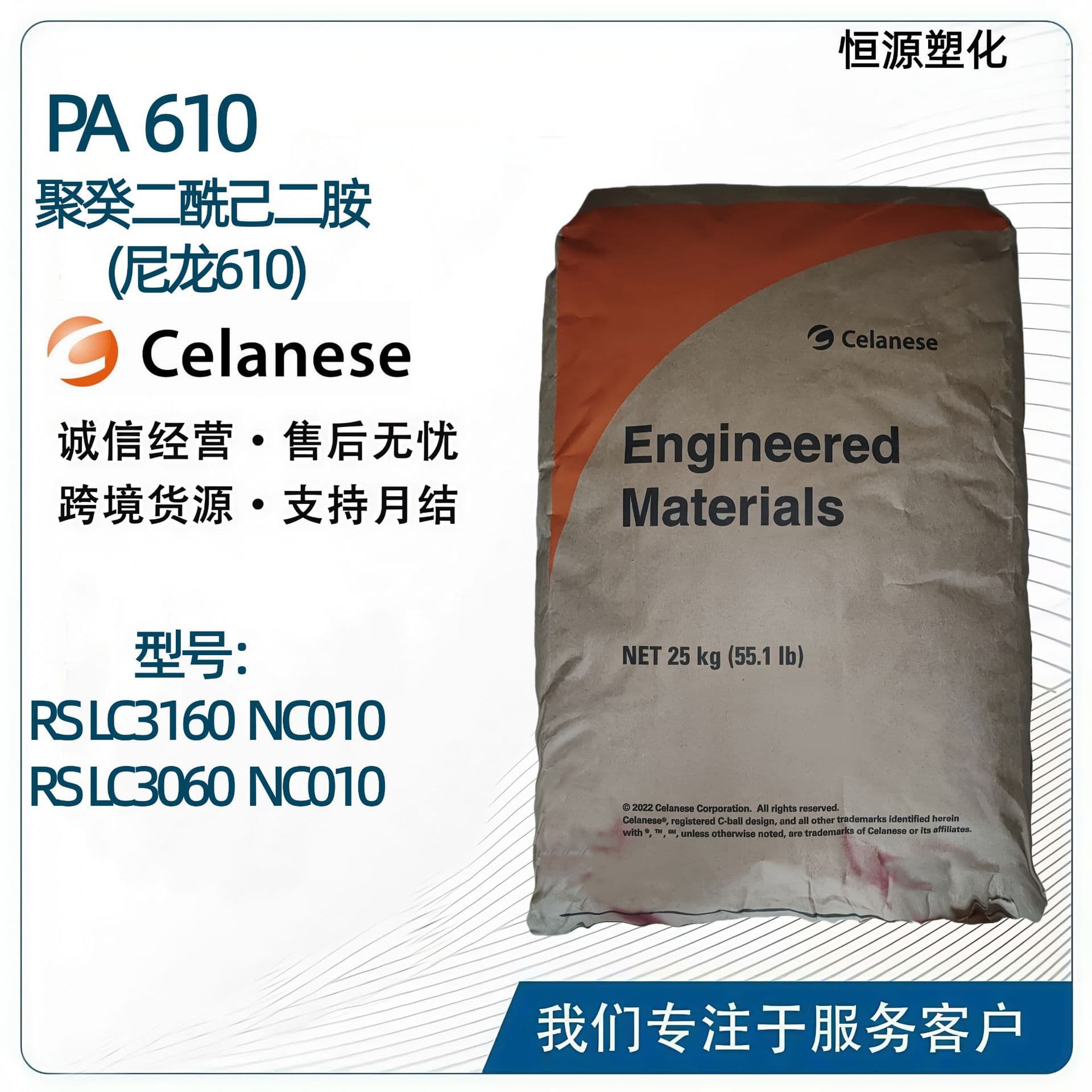 Polyamide PA610 plastic raw material RSLC3160NC010, high viscosity, stability